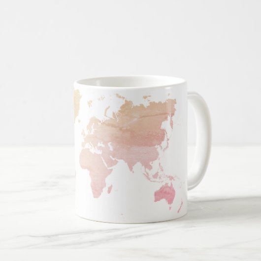 Mug Carte rose | du monde (Devant droit)