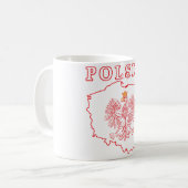 Mug Carte Rouge Polska avec aigle (Devant gauche)
