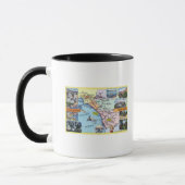 Mug Carte routière des autoroutes romantiques de l'CA  (Gauche)
