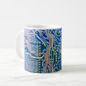 Mug Carte routière, ordinateur, bleu, condensateur, pu (Devant gauche)