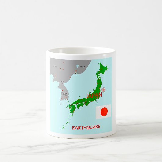 Mug Carte sismique du séisme au Japon