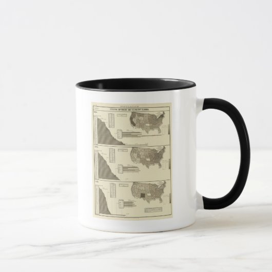 Mug Carte statistique des fous, des idiotiques et des (Droite)