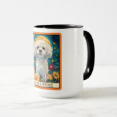 Mug Carte Tarot Chien Frise Cute Bichon (Devant droit)