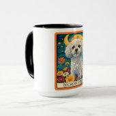 Mug Carte Tarot Chien Frise Cute Bichon (Devant gauche)