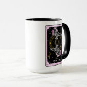 Mug Carte Tarot Corbeau Lune Céleste Rose Noir (Devant droit)