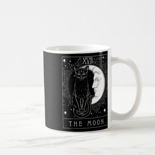 Mug Carte Tarot Crescent Moon Et Cat Graphique (Droite)