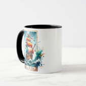 Mug Carte Tarot Drôle /Déverser Le Thé (Devant gauche)