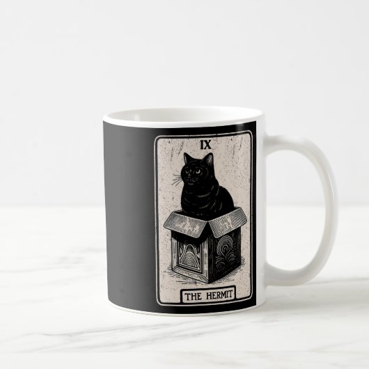 Mug Carte Tarot Hermite Mystic Chat Dans La Boîte Chat (Droite)