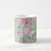 Mug Carte Texas Pink & Green Preppy Motif Monogramme (Centre)