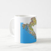 Mug Carte touristique de la Croatie, mapa de (Devant gauche)
