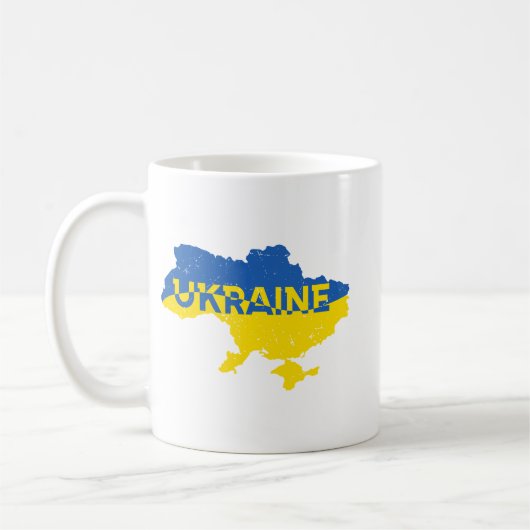 Mug Carte ukrainienne avec inscription Ukraine. Ukrain (Gauche)