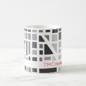 Mug Carte urbaine moderne Black White Grey Nom du bure (Centre)