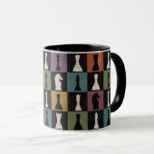 Mug Carte vintage couleur échecs (Devant droit)