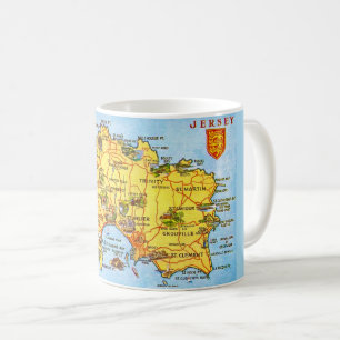 Mug Carte vintage de Jersey