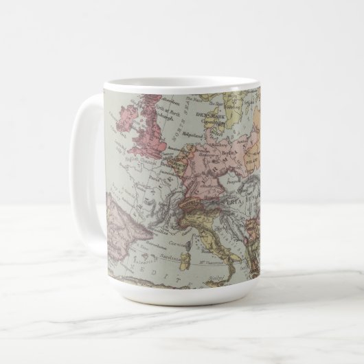 Mug Carte vintage de l'Europe (Devant gauche)