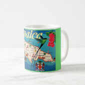 Mug Carte vintage de l'île de Jamaïque P (Devant droit)