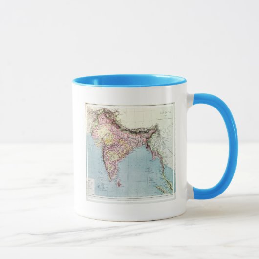Mug Carte vintage de l'Inde | 1877 (Droite)