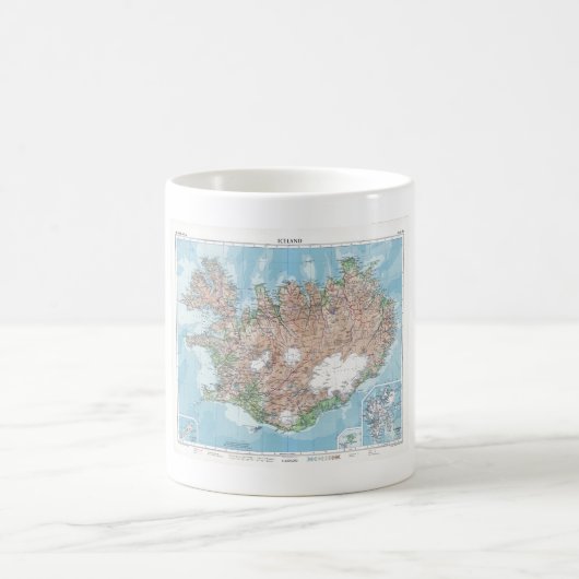 Mug Carte vintage de l'Islande (Centre)