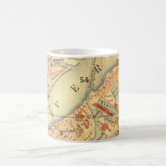 Mug Carte Vintage de Londres Thames (Centre)