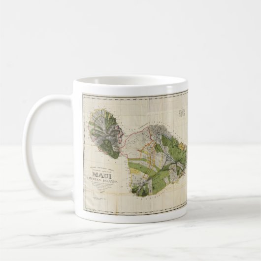 Mug Carte vintage de Maui Island (1906) (Gauche)