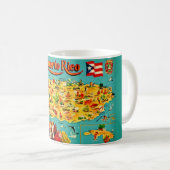 Mug Carte vintage de Porto Rico (Devant droit)