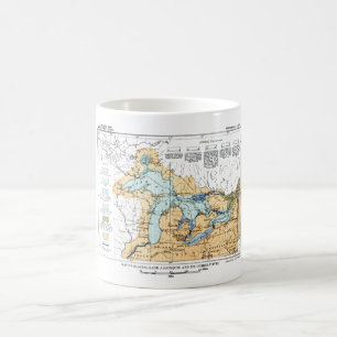 Mug Carte vintage des Grands Lacs