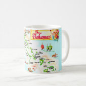 Mug Carte Vintage des Îles Bahamas (Devant droit)