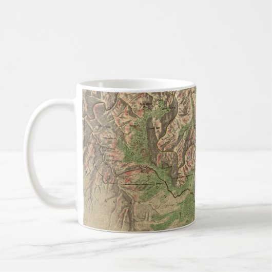 Mug Carte vintage du canyon grand (1926) (Gauche)