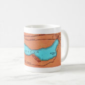 Mug Carte Vintage du lac Léman Wisconsin (Devant droit)