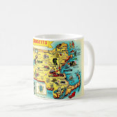 Mug Carte Vintage du Massachusetts (Devant droit)