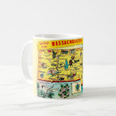 Mug Carte Vintage du Massachusetts (Devant gauche)