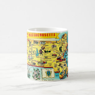 Mug Carte Vintage du Massachusetts