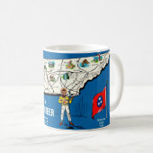 Mug Carte Vintage du Tennessee (Devant droit)