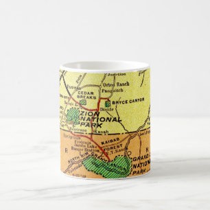 Mug Carte Vintage Grand Canyon - Zion