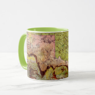 Mug Carte vintage Oklahoma Pictorial Territoire Indien