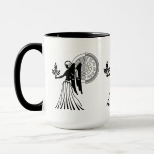 Mug Carte Zodiac Virgo Virgo de style grec