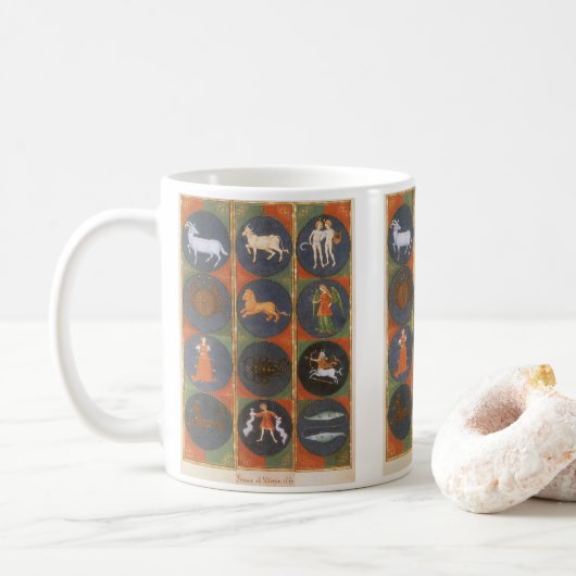 Mug Carte zodiaque céleste vintage, astrologique, 1475 (Avec donut)
