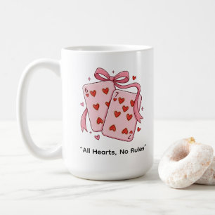 Mug Cartes à Jouer Roses Toutes les Cœurs Sans Règ