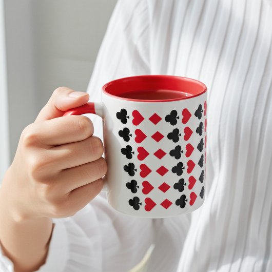 Mug Cartes de jeu rouge et noir Motif de plateau