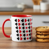Mug Cartes de jeu rouge et noir Motif de plateau