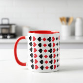 Mug Cartes de jeu rouge et noir Motif de plateau