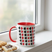 Mug Cartes de jeu rouge et noir Motif de plateau