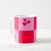 Mug Cartes Grille rose et rouge (Devant gauche)