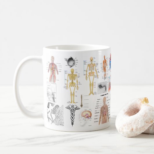 Mug Cartes Médicales couleur pleine (Avec donut)