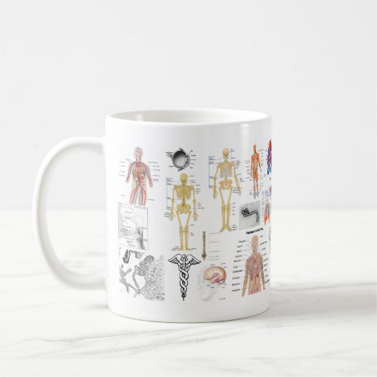 Mug Cartes Médicales couleur pleine (Gauche)