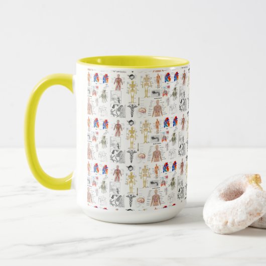 Mug Cartes Médicales de l'anatomie humaine (Avec donut)