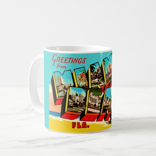 Mug Cartes postales de Miami Beach (Devant gauche)