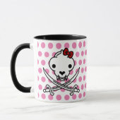 Mug Cartographie noir blanc Jolly Kitty Pirate os crân (Gauche)