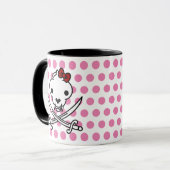 Mug Cartographie noir blanc Jolly Kitty Pirate os crân (Devant gauche)