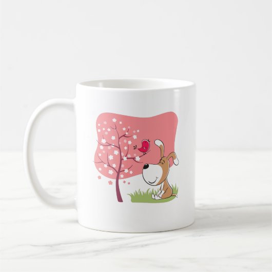 Mug Cartographier Chien Chien Chien Chien Fleur Oiseau (Gauche)